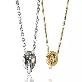 LHME Ожерелье Пара Тонких Двойных Колец Пара Ожерелье Хирургическая Нержавеющая Сталь Аллергия Серебро Золото (Совместимость с металлами) Женские Мужские