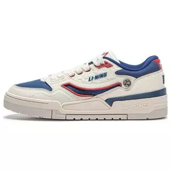 Li Ning 001 Btc Premium Simple Versatile Shock Absorbing Non-Slip Wear Resistance Low Top Casual Shoes Men sneakers White Blue AGCT495-2 43