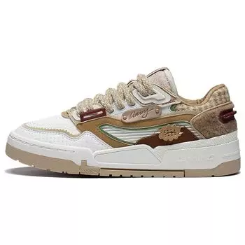 Li Ning 001 BTC PRM синтетическая кожа износостойкие дышащие низкие кроссовки женские кроссовки белые коричневые AGCT004-2 37