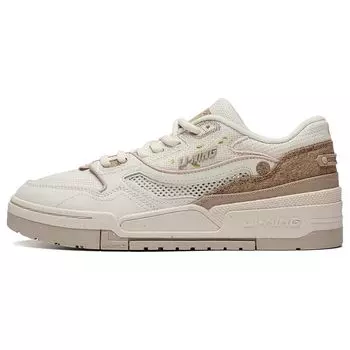 Li Ning 001 Btc Prm Ткань Синтетическая Кожа Нескользящая Износостойкая Низкая Спортивная Повседневная Обувь Мужские Кроссовки Яичная скорлупа-Серый AGCT067-1 39