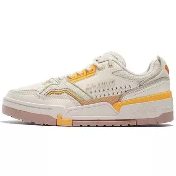 Li Ning 001 Btc Sp Fabric Leather Trendy Non-Slip Shock Absorbing Low Top Skate Shoes Women sneakers Gray AZGS092-2 37