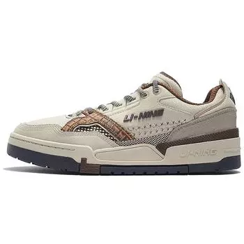 Li Ning 001 Btc Sp Ткань Кожа Нескользящие Амортизирующие Износостойкие Низкие Кроссовки Для Скейтбординга Мужские Кроссовки Коричневый AZGS091-2 42