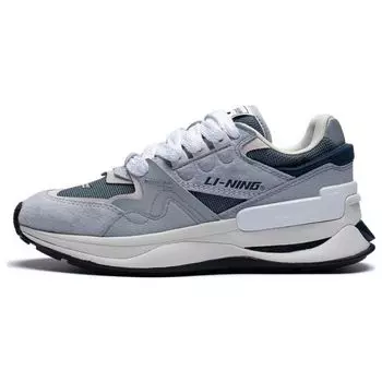 Li Ning 001 Chuxin V2 износостойкие дышащие низкие спортивные повседневные туфли женские кроссовки серо-синие AGCT018-3 35