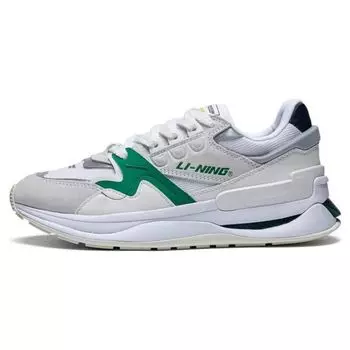 Li Ning 001 Chuxin V2 износостойкие дышащие низкие спортивные повседневные туфли мужские кроссовки белые зеленые AGCT017-2 44