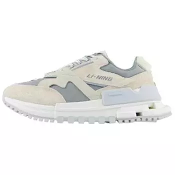Li Ning 001 Craftsmanship износостойкие повседневные туфли с низким верхом мужские повседневные туфли светло-серые AZGS077-1 43