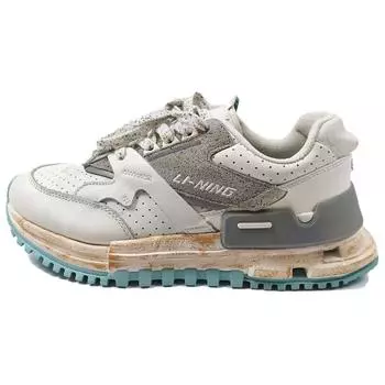 Li Ning 001 Craftsmanship Нескользящие низкие повседневные туфли Женская обувь Cloud-Mist-White AZGS078-1 35