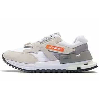 Li Ning 001 Craftsmanship Reflective Trend Shock Absorbing Slip Anti-Slip Wear Устойчивые к низким верхам повседневные туфли Мужские кроссовки Pearl-White AZGS077-4 45