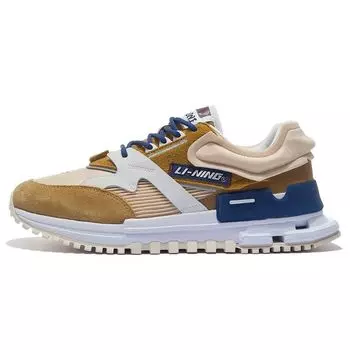 Li Ning 001 Craftsmanship Reflective Trend Shock Absorbing Non-Slip Wear Resistance Casual Shoes Men Casual Shoes Bone-Brown AZGS007-2 42