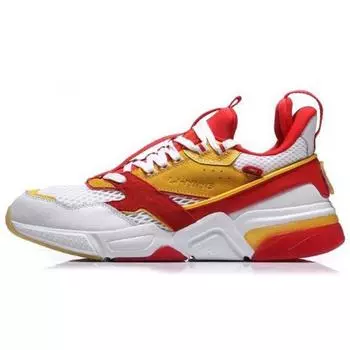 Li Ning 001 Journey Retro Splicing нескользящие износостойкие низкие кроссовки мужские кроссовки белые красные желтые AGLN227-2 39