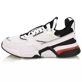 Li Ning 001 Классические универсальные прочные сбалансированные низкие кроссовки для папы Мужские кроссовки Черный Белый AGCP021-2 44