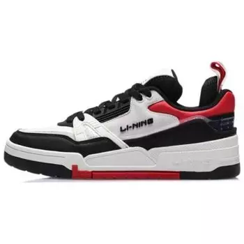 Li Ning 001 Legend Begins Classic Универсальные нескользящие износостойкие легкие низкие кроссовки для скейтбординга Мужские кроссовки Черный Белый Красный AGCR403-1 39