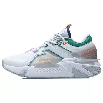 Li Ning 001 Модные повседневные кроссовки с низким верхом для женщин кроссовки Белый Серый Зеленый AGLR008-3 38