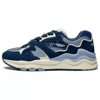 Li Ning 001 Mountain And Sea нескользящие износостойкие повседневные туфли с низким верхом мужские повседневные туфли сине-серые AZGT007-3 43