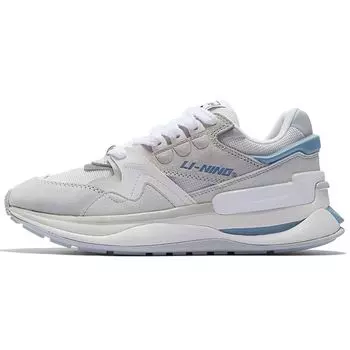 Li Ning 001 Ткань Синтетическая Кожа Прочные Светоотражающие Легкие Отскакивающие Низкие Спортивные Повседневные Туфли Мужские Кроссовки Серые AGCS109-5 41