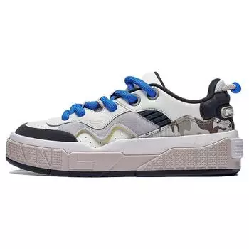 Li Ning 001 Unblock нескользящие прочные универсальные удобные низкие кроссовки для скейтбординга мужские кроссовки сине-белые AGCT217-3 40