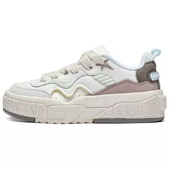 Li Ning 001 Unblock Удобные амортизирующие износостойкие низкие повседневные туфли женские кроссовки бежево-коричневые AGCT218-3 37