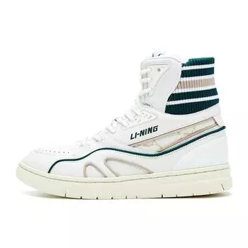 Li-Ning 1990 Classic Series Casual High-Top Skate Shoes Women Sneakers Off-White ALFR130-1 36