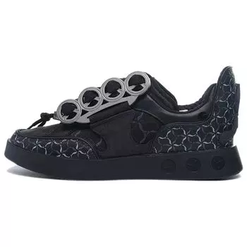 Li-Ning 1990 Classic Series Fabric Leather Slip Resistant Durable Low Top Skate Shoes Men Sneakers Black ALHS001-5 41