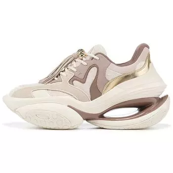 Li-Ning 1990 Classic Series Lightweight High Resilience Non-Slip Low-Top Running Shoes Women sneaker Yellow-Brown ALFT016-1 37