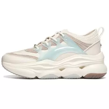 Li-Ning 1990 Classic Series Non-Slip Wear-Resistant Low-Top Sports Casual Shoes Women Sneakers White Blue ALFS190-1 39