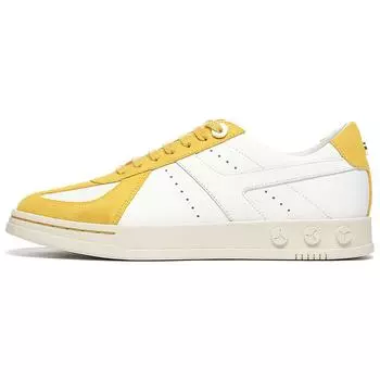 Li-Ning 1990 Comfortable Casual Non-Slip Low-Top Skate Shoes Women Sneakers White Yellow ALHS028-4 36