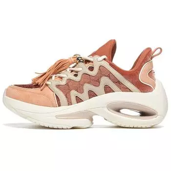 Li-Ning 1990 Heart Dance Lightweight High Resilience Low Top Sports Casual Shoes Women Sneakers Red Brown ALJS080-4 36