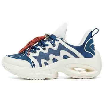 Li-Ning 1990 Heart Dance Non-Slip Wear-Resistant Low-Top Casual Shoes Women sneaker Blue White ALFT012-3 37