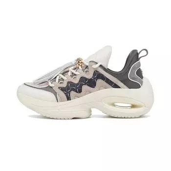 Li-Ning 1990 Heart Dance Retro Casual Non-Slip Wear-Resistant Low-Top Dad Shoes Women sneaker Yellow Gray ALFT058-1 39