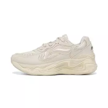 Li-Ning 1990 Lava 2 Shock Absorption Wear-Resistant Low-Top Casual Shoes Women sneaker Beige ALJT046-1 38