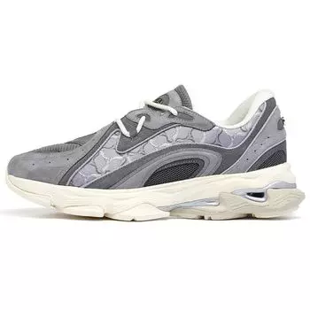 Li-Ning 1990 Lava Retro Thick Sole Height Increasing Non-Slip Wear-Resistant Low-Top Casual Shoes Men sneaker Gray ALFS193-3 40