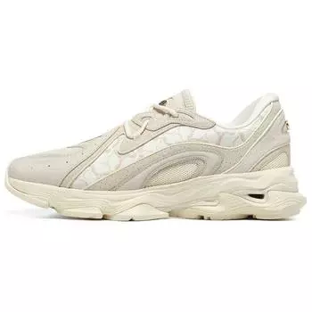 Li-Ning 1990 Lava Retro Thick Sole Height Increasing Low Top Casual Shoes Men sneaker Light-Antique-Yellow ALFS193-2 44