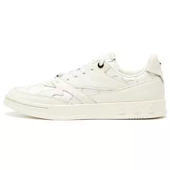 Li-Ning 1990 Leather Casual Retro Non-Slip Shock Absorbing Wear-Resistant Lightweight Low-Top Skate Shoes Men Sneakers Light-Yellow ALFR097-2 41