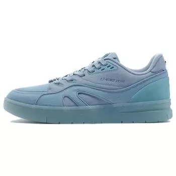 Li-Ning 1990 Leather Casual Slip-Resistant Durable Lightweight Low-Top Skate Shoes Men Sneakers Forget-Me-Not-Blue ALHS023-1 43