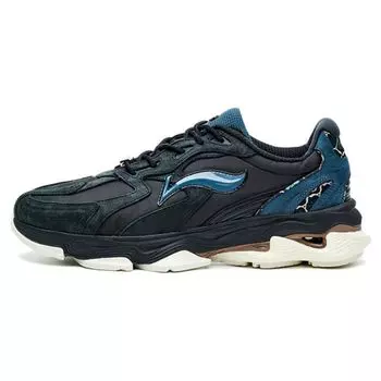 Li-Ning 1990 Retro Jogging Fabric Leather Shock Absorption Non-Slip Wear-Resistant Lightweight Low-Top Running Shoes Men Sneakers ALFR175-2 42