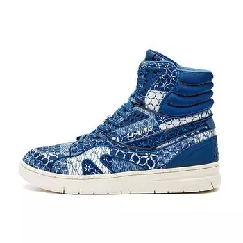 Li-Ning 1990 Retro Trend High-Top Skate Shoes Men Sneakers Strait-Blue ALFR091-1 40