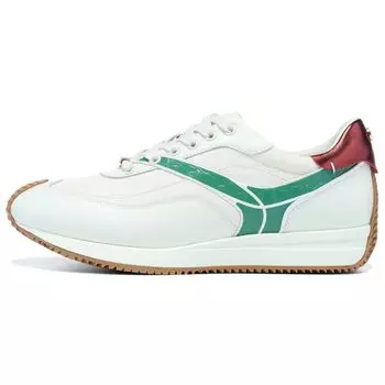 Li-Ning 1990 Zhenrong Non-Slip Wear-Resistant Low-Top Sports Casual Shoes Women sneaker White Green ALJT018-3 36