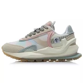 Li Ning 2021 весна-лето Парижская неделя моды Стиль Fangyuan Eternal Retro Повседневные кроссовки для бега Женские кроссовки Vanilla-White AGCR058-7 35