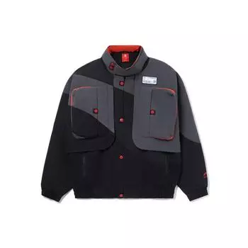 Li-Ning 21FW Enlightenment Creation Повседневная спортивная куртка с воротником-стойкой и цветными блоками Куртка унисекс Холодно-коричневый черный AFDR699-1 S