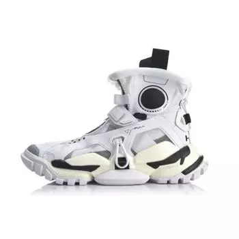 Li Ning 2.0 Hi Dw высокие спортивные повседневные туфли унисекс кроссовки белые черные AGWQ006-1 36