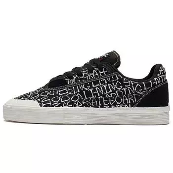 Li Ning 50/50 Ткань Синтетическая Кожа Противоскользящие Прочные Легкие Низкие Кроссовки Для Скейтбординга Мужские Кроссовки Черный Белый AECS039-2 43