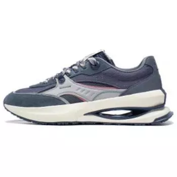 Li Ning 92 Shadow универсальные ретро амортизирующие прочные нескользящие низкие повседневные кроссовки для мужчин серо-синие AGCT249-2 44