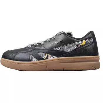 Li Ning 937 Deluxe Low Синтетическая кожа Классические ретро Легкие дышащие низкие кроссовки для скейтбординга Мужские кроссовки Черный Коричневый AZGS045-3 40
