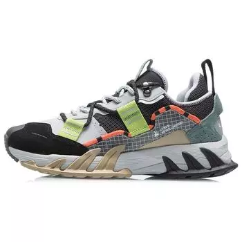 Li-Ning Ace Удобные модные светоотражающие амортизирующие низкие кроссовки для бега для мужчин, черные ARDR003-1 45