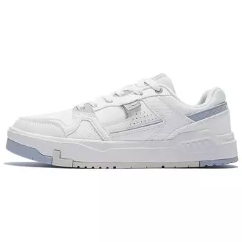 Li Ning Ace V2 Ткань Синтетическая Кожа Прочные Дышащие Низкие Кроссовки Для Скейтбординга Мужские Кроссовки Белые Серые AGCS155-1 43