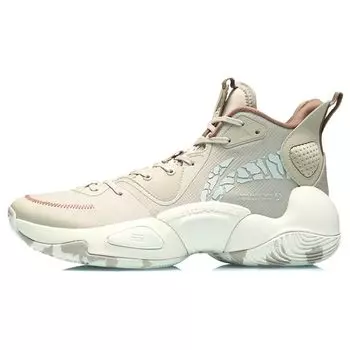Li-Ning Air Raid прочные дышащие баскетбольные кроссовки средней высоты мужские кроссовки замша-коричневый ABPR067-5 40