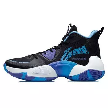 Li-Ning Air Raid прочные дышащие баскетбольные кроссовки средней высоты мужские кроссовки черные фиолетовые ABPR067-3 40