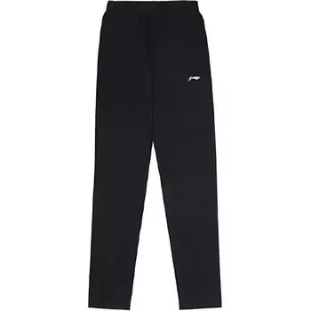 Li Ning эластичные прямые ветрозащитные теплые универсальные трикотажные спортивные брюки мужские низ черный AKLTE07-1 2XL