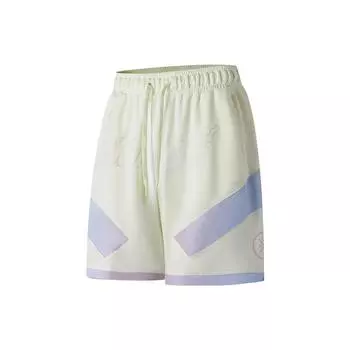 Li-Ning Алфавитный принт на шнурке, быстросохнущие крутые спортивные шорты для соревнований, мужские плавки, кремово-белые AAPT013-4 M