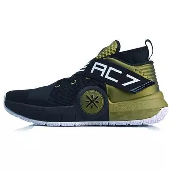 Li Ning All City 7 Wade Series удобные спортивные нескользящие легкие баскетбольные кроссовки средней высоты мужские кроссовки черные золотые ABAP105-1 40