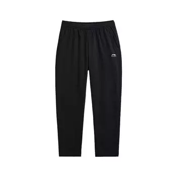 Li-Ning American Street Fashion Comfortable Simple Logo Solid Color Breathable Straight Loose Versatile Knitted Sports Pants Unisex Bottoms AKLV811-1 S
